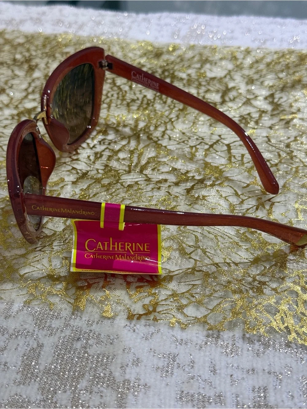 NWT Catherine Malandrino Cat-Eye Sunglasses in Mauve, Very Rare, Vintage